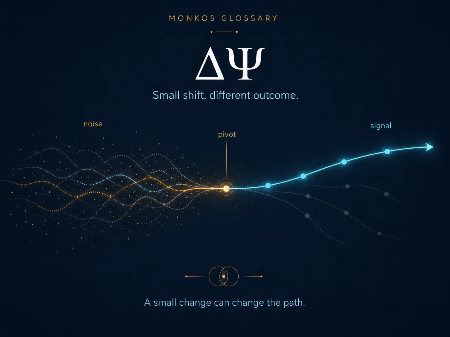 Delta Psi diagram showing a small shift pivoting noise into signal